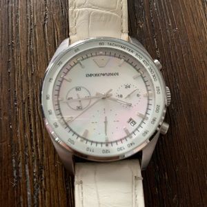 Emporio Armani mother of pearl diver watch